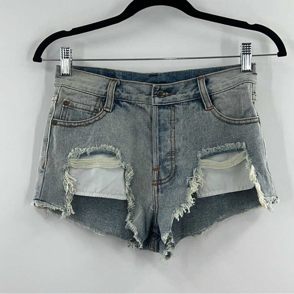Somedays Lovin NWT Booty Call Destroyed Denim Shorts size XS - Picture 3 of 9
